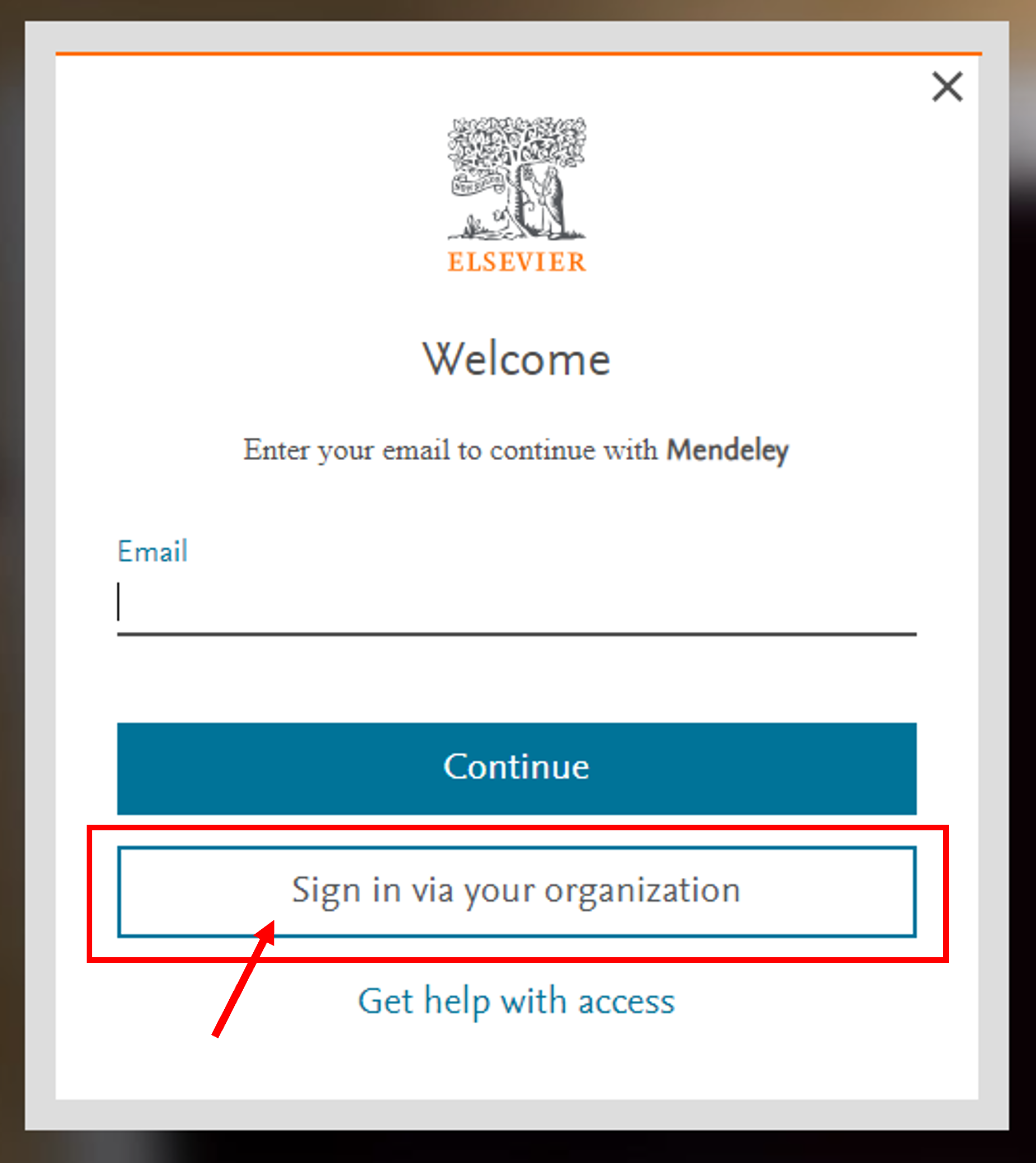 screenshot of reset password options presented